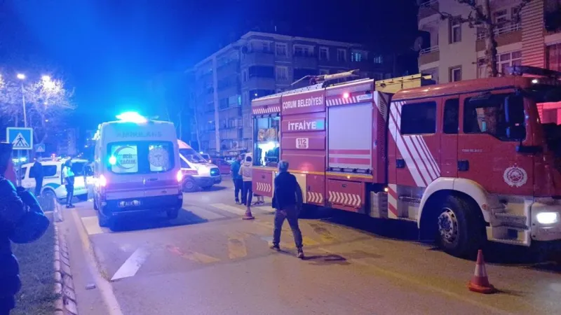Çorum’da apartman dairesinde yangın telaşı