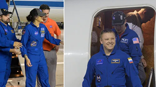 Uzayda 9 Ay Mahsur Kalan Astronotlar Dünya'ya Döndü