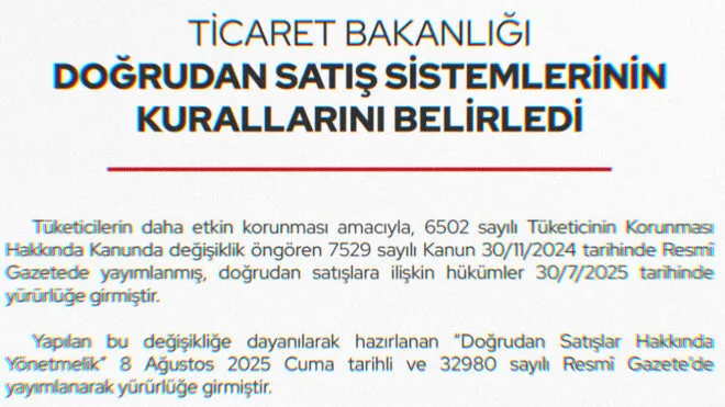 Son Dakika! Doğrudan Satışlara Yeni Düzenleme Geldi!