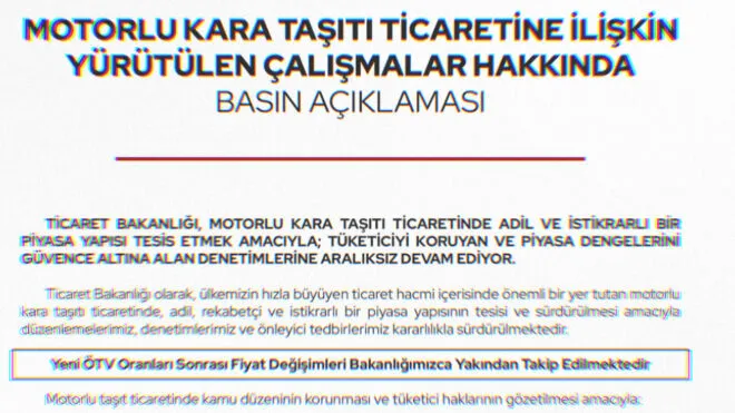 Otomobil Fiyatları Uçacak Mı? Bakanlık ÖTV Sonrası Harekete Geçti!